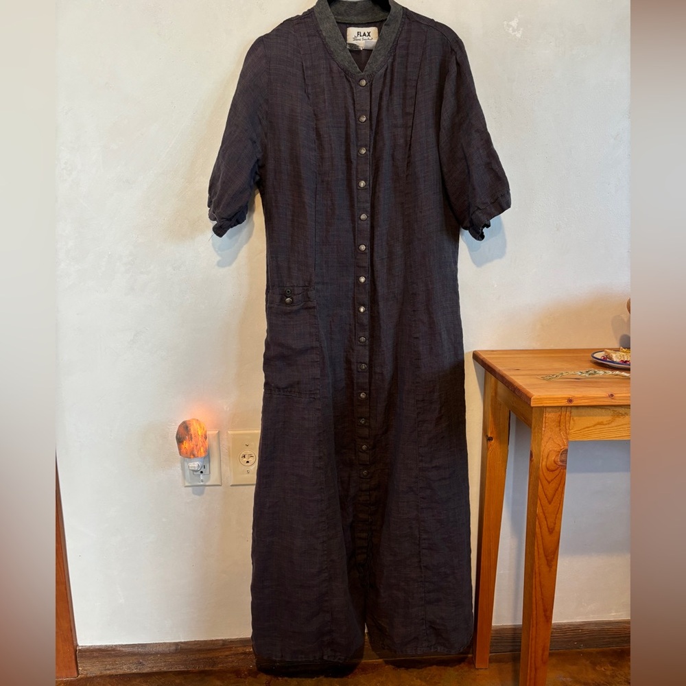 FLAX Purple Maxi Duster Dress